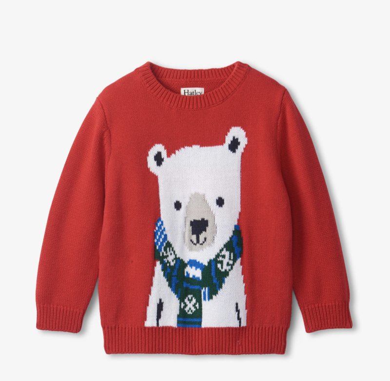Holiday Bear Crew Neck Knit Sweater