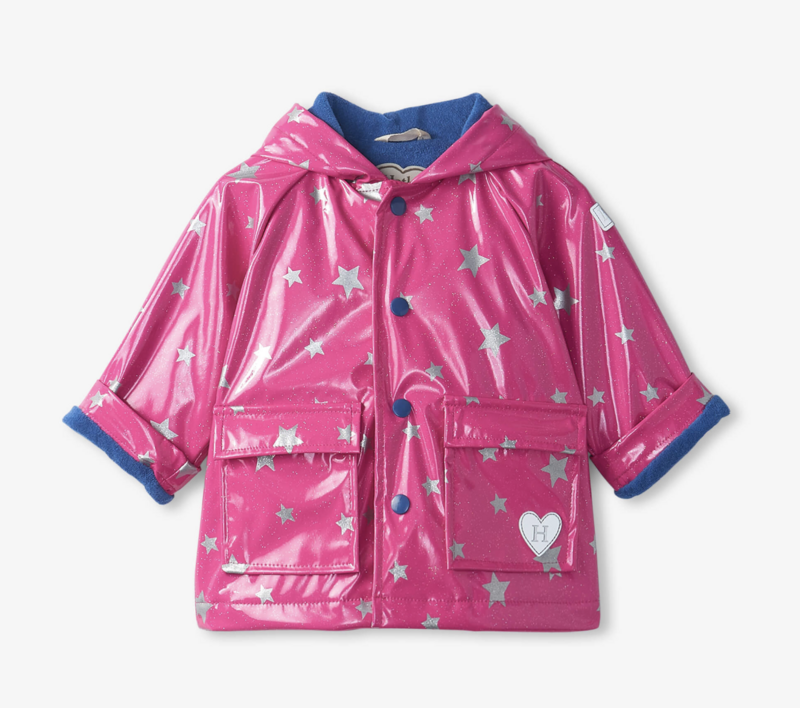 glitter stars infant raincoat