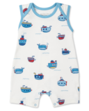 Ocean traffic sleeveless playsuit