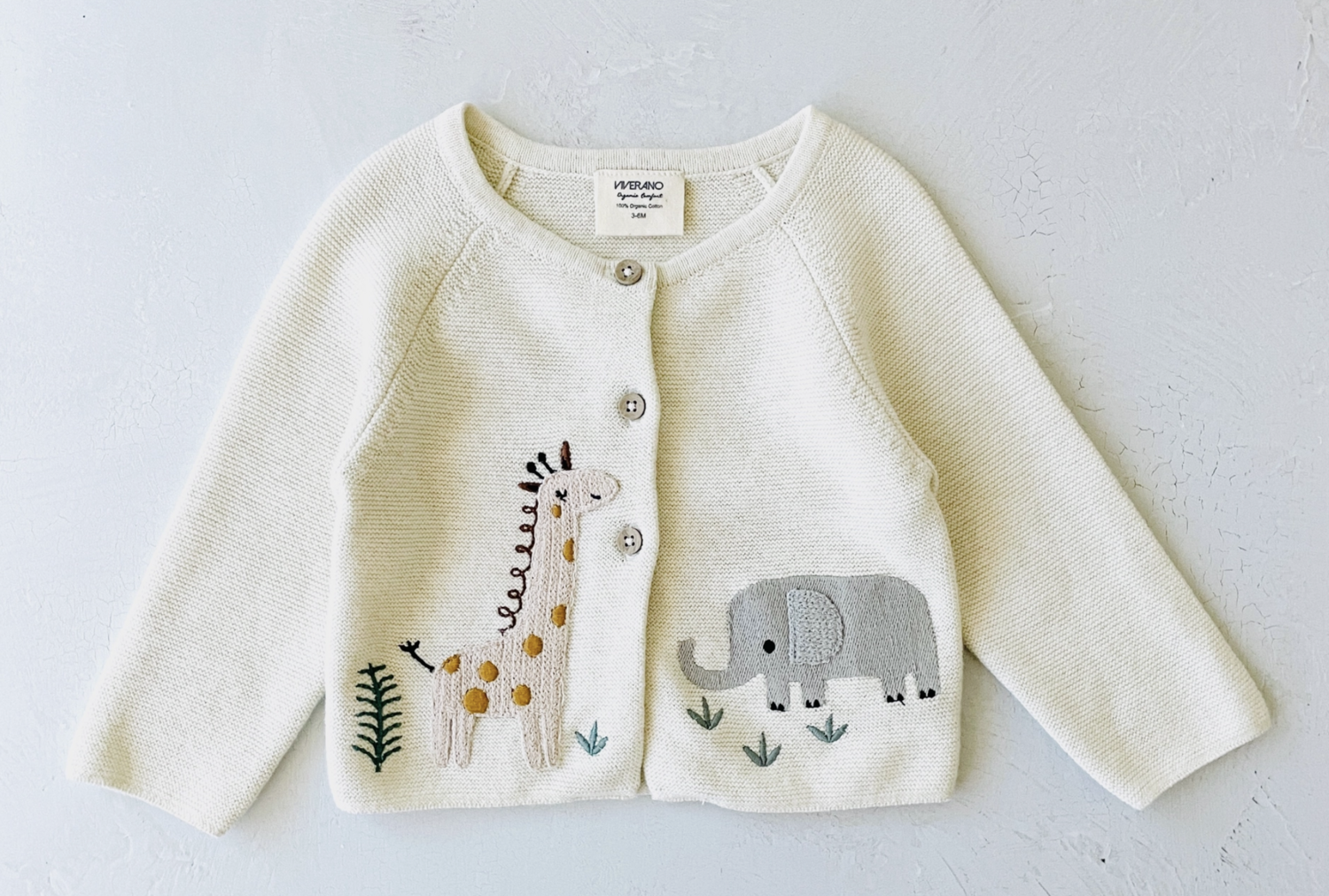 Animal Safari Embroidered organic cardigan