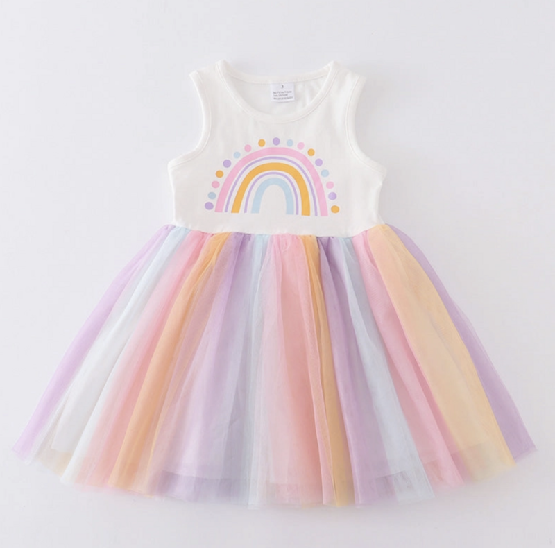 multicolored rainbow tutu dress