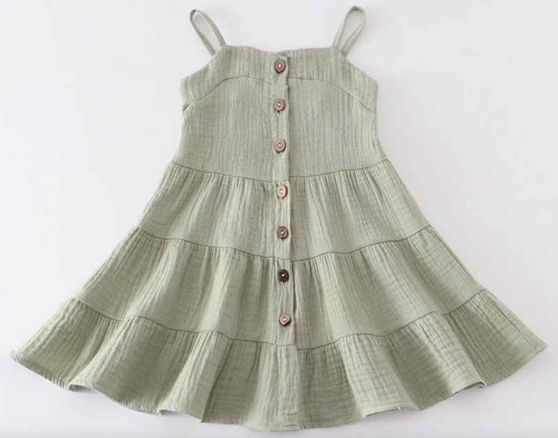 tiered linen dress