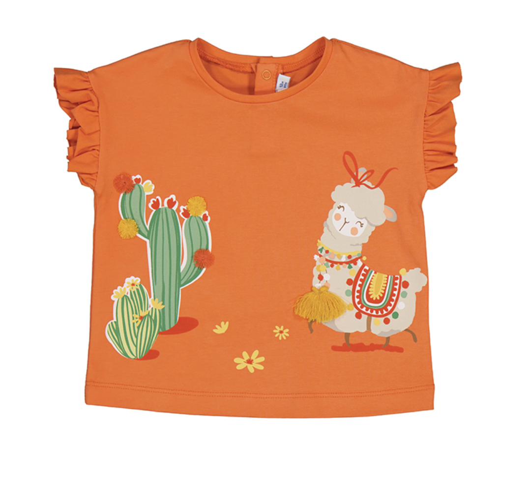 1013 S/S Orange Llama Tee