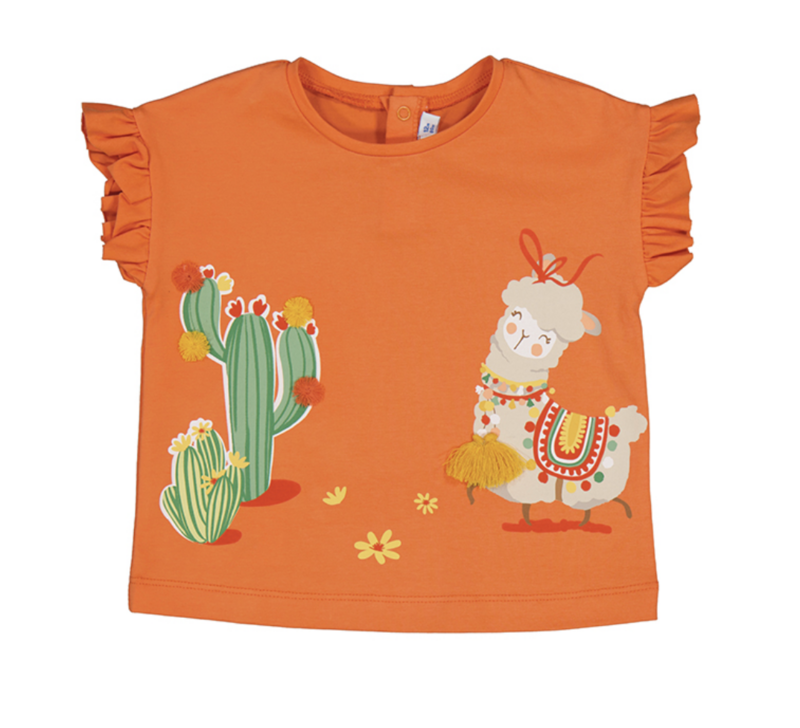1013 S/S Orange Llama Tee