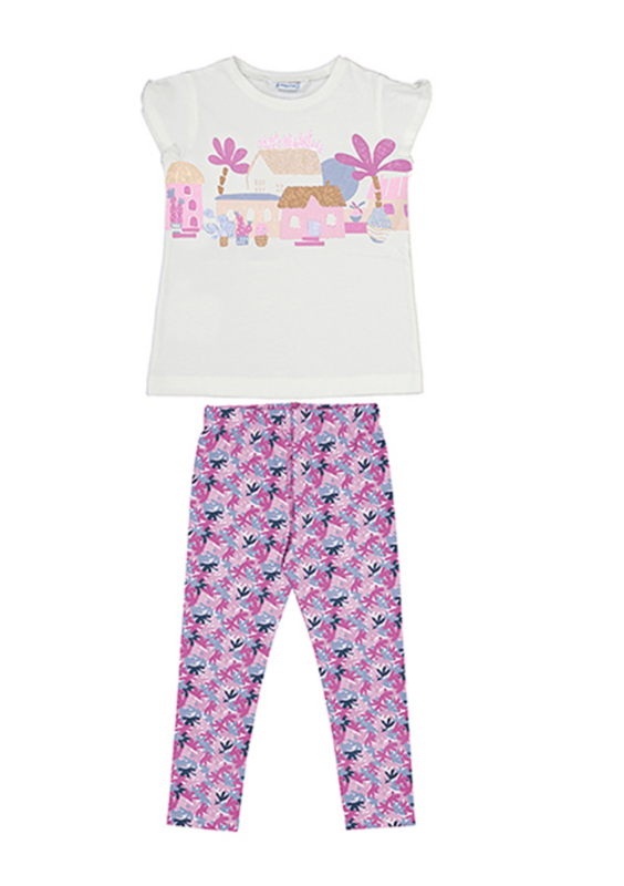3797 Pink Cactuses Tee &amp; Leggings Set