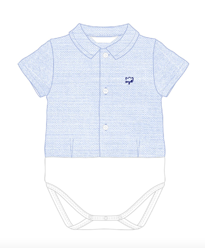 1794 Collared Blue S/S Bodysuit 