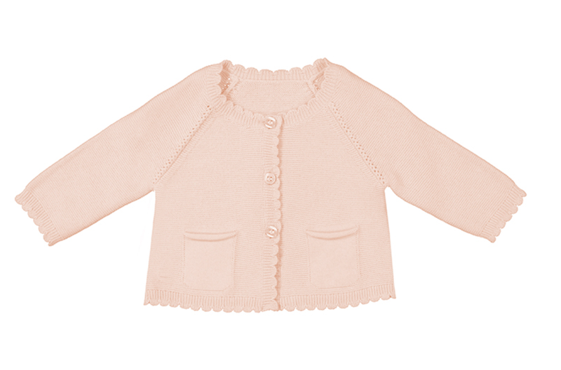 1376 Long Scalloped Knit Cardigan