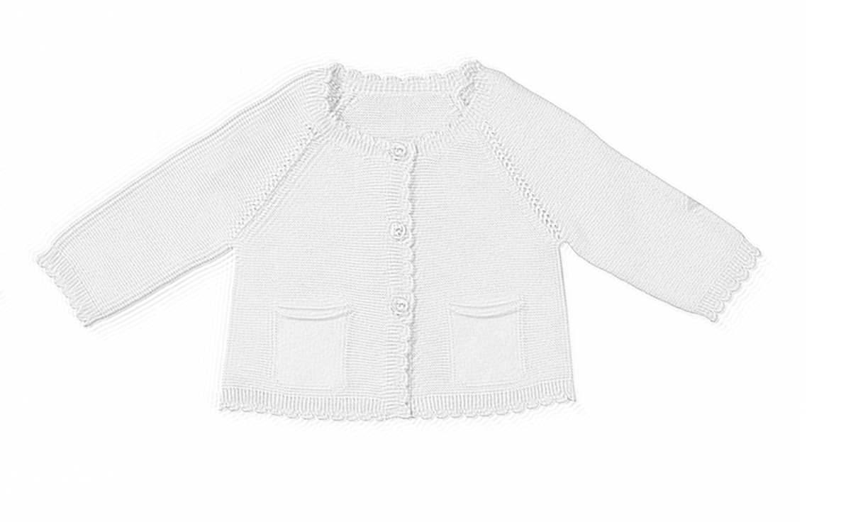 1376 Long Scalloped Knit Cardigan