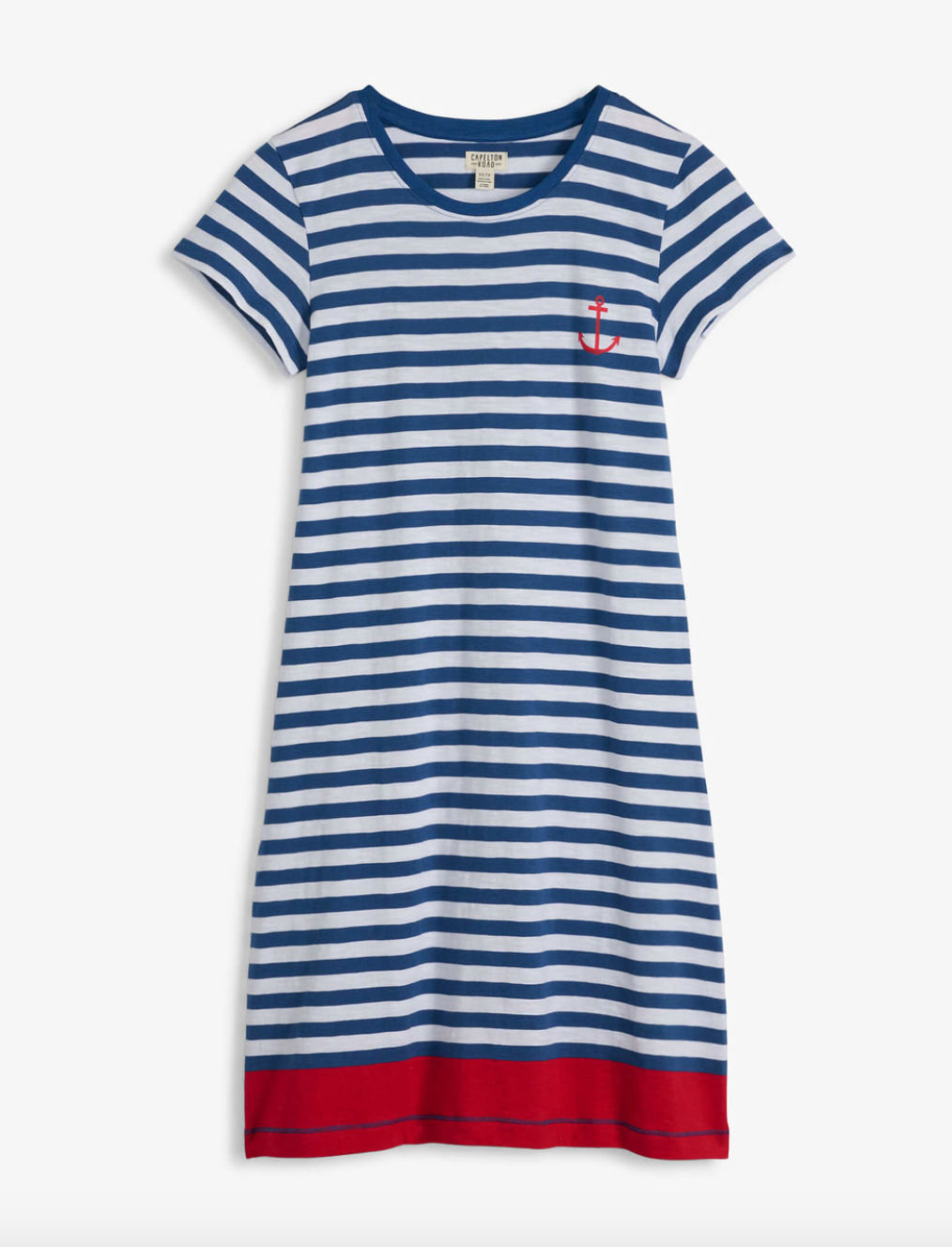 crew neck tee dress nautical stripes