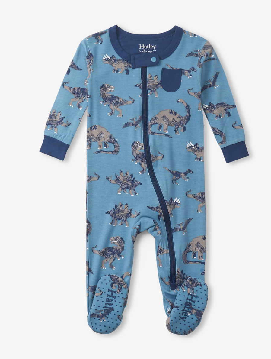 Broken Dino Stamp Footed Coverall