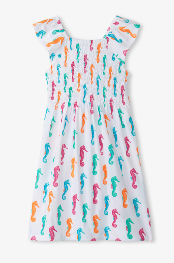 Painted Seahorses Smocked Dress