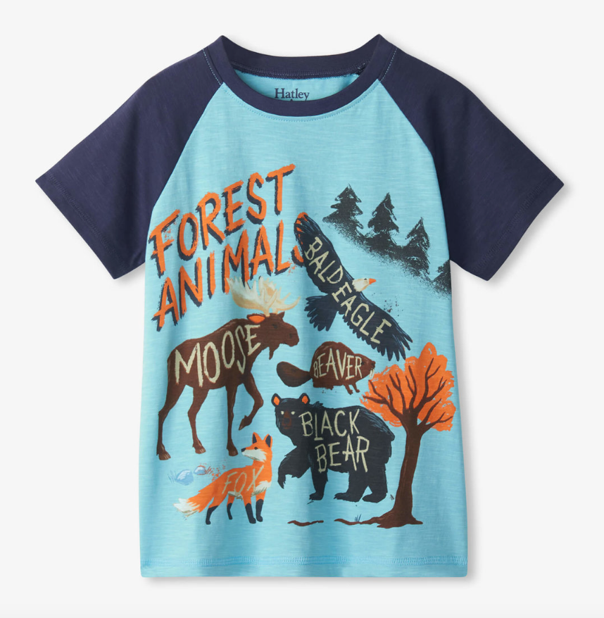 Forest animals s/s raglan t-shirt