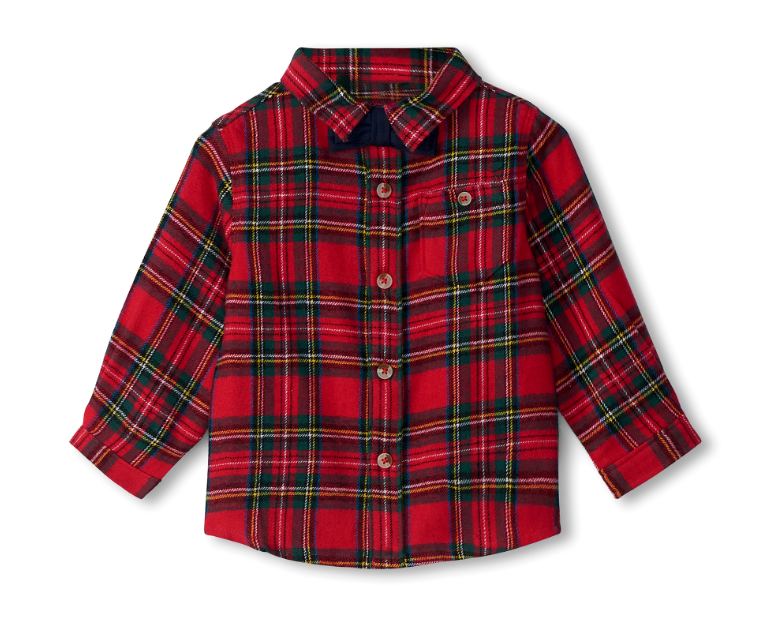 Red Plaid Easy Button Down Shirt