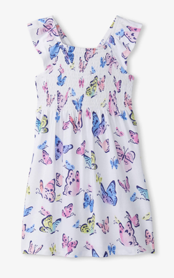 Soft butterflies smocked dress