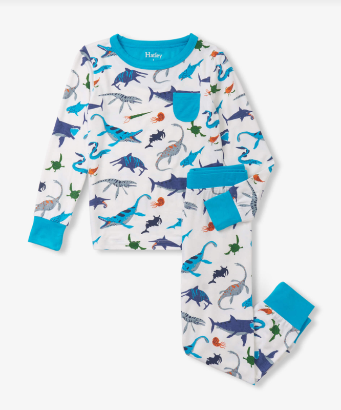 prehistoric marine bamboo pj set
