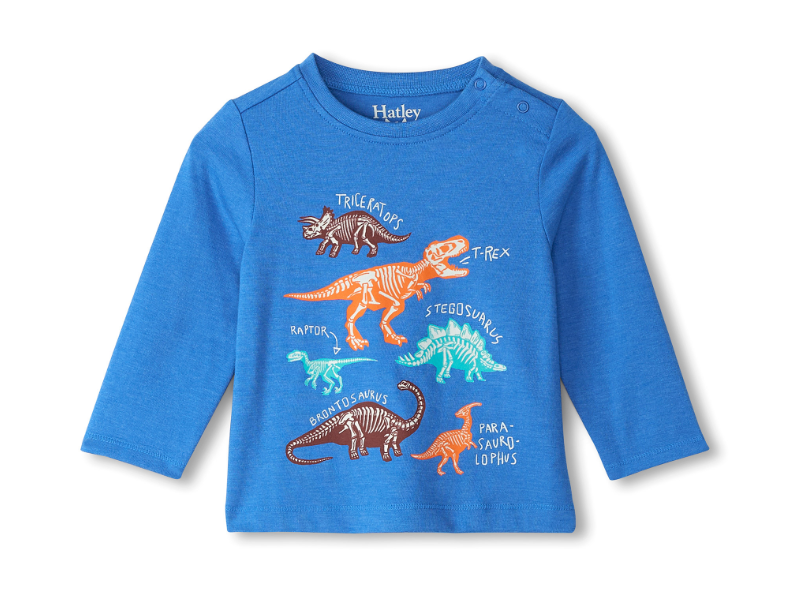 Dino Bones Blue L/S Tee