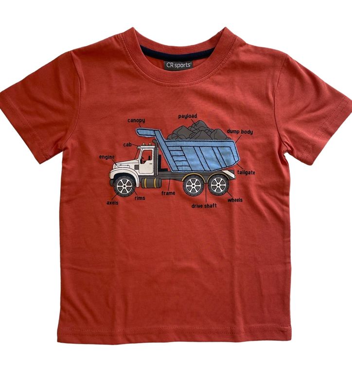 4093 Dump truck tee burnt orange