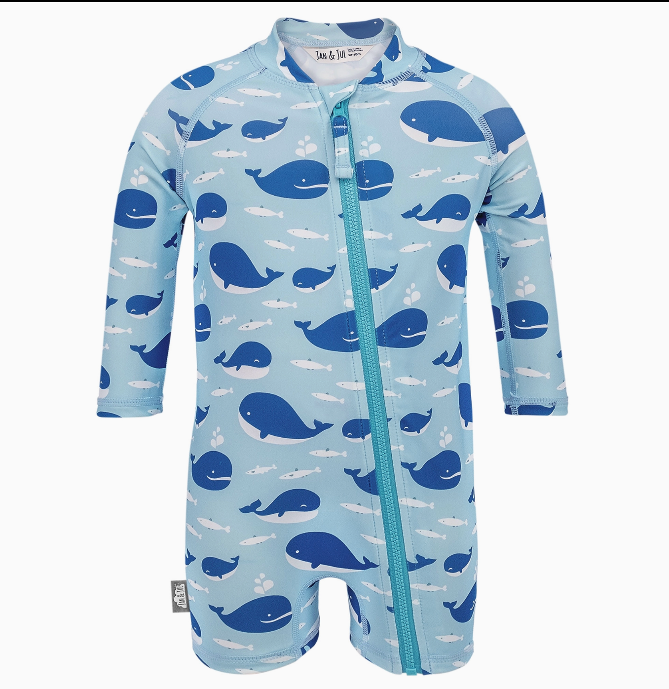 Blue whale l/s swimsuit 6-12mos.