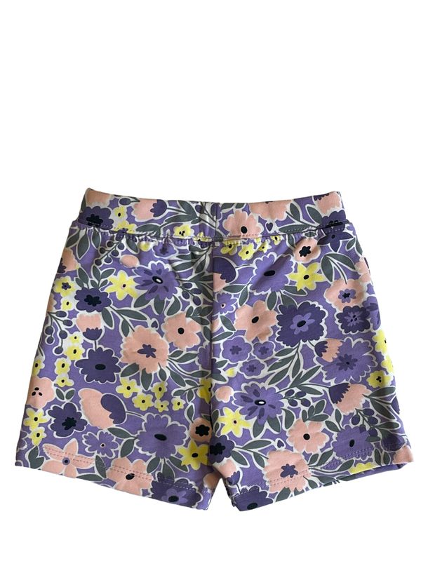 23973 purple flower print shorts