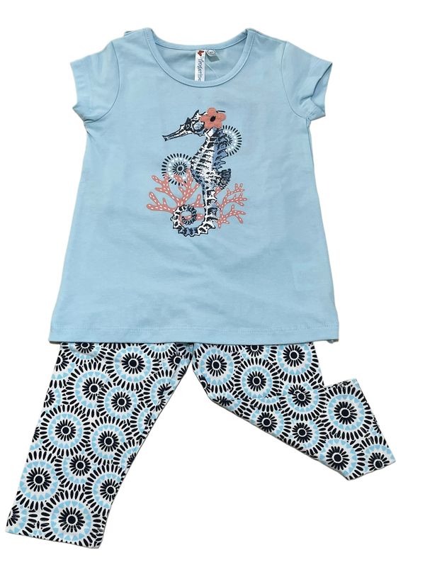Sea Horse Tunic w/ circle print capri