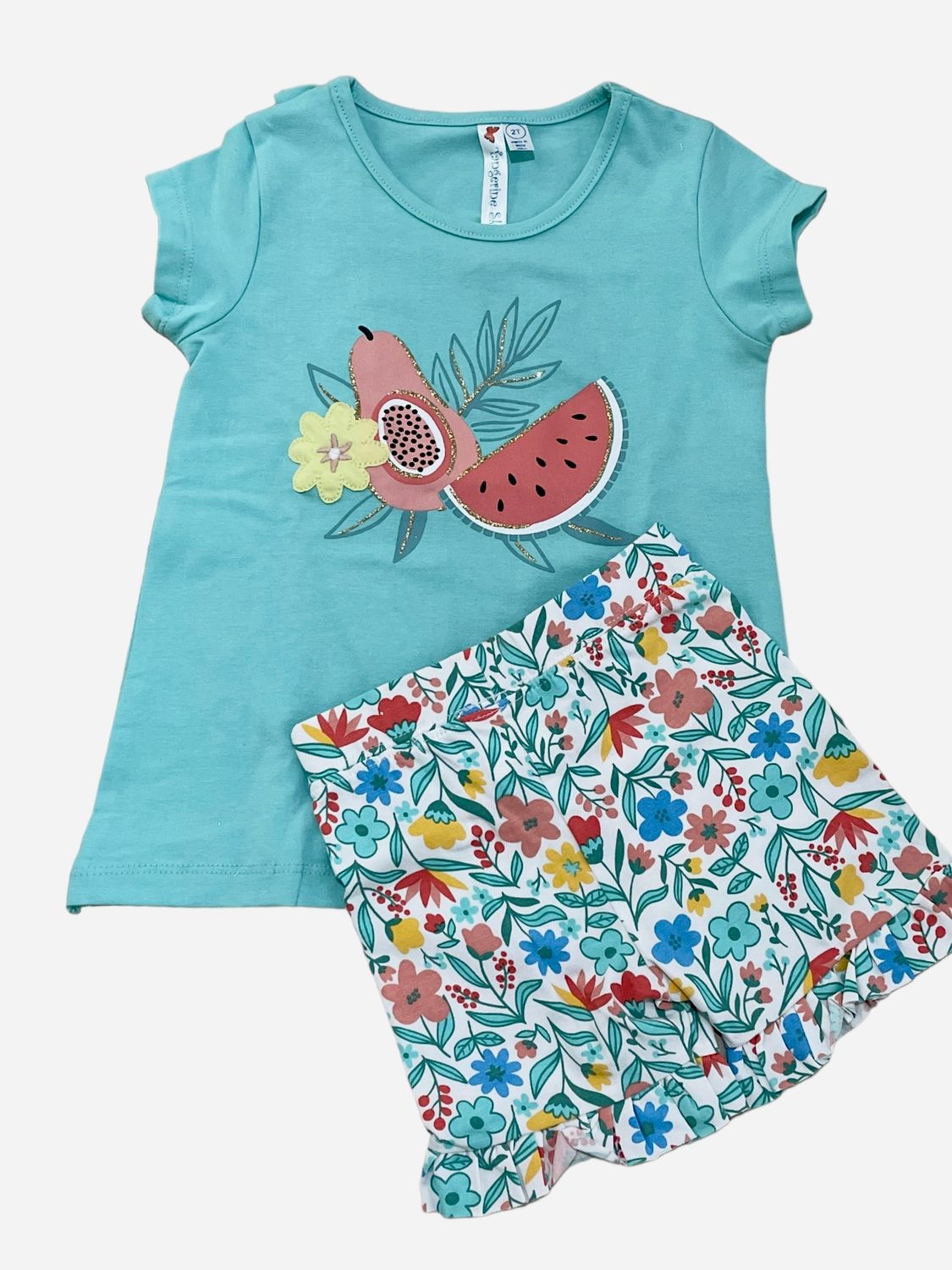Tropical fruit tunic w/ bike short