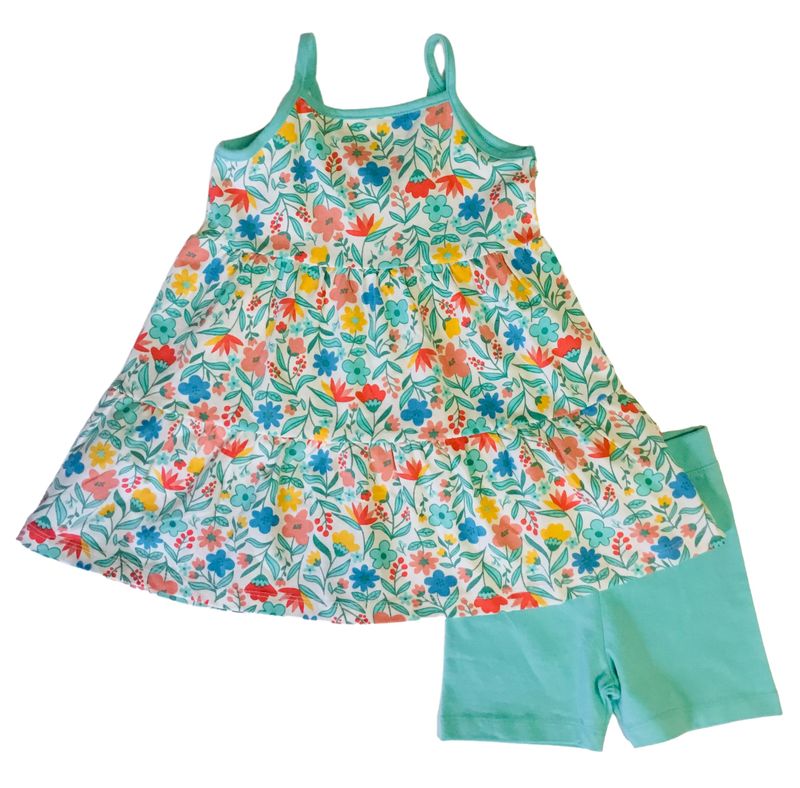 Tropical Floral print tier dress set
