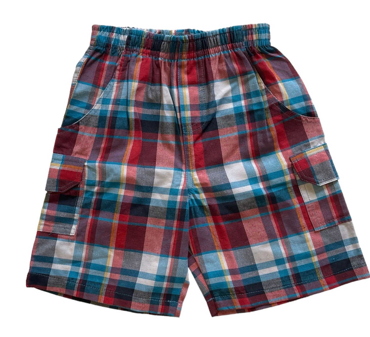 Red Madras Plaid Shorts