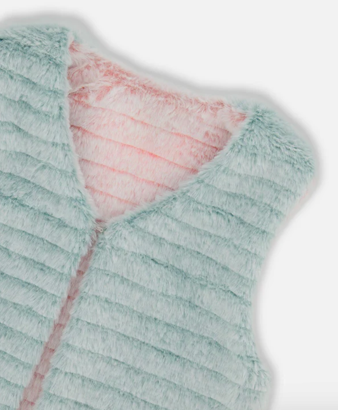 G20G30 Pink &amp; Blue Reversible Fake Fur Vest