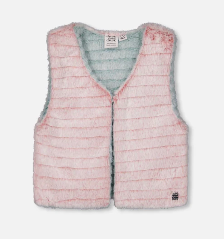 G20G30 Pink &amp; Blue Reversible Fake Fur Vest