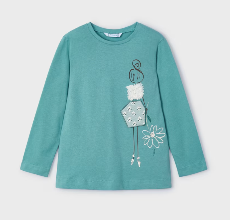4073 Girl Print L/S tee