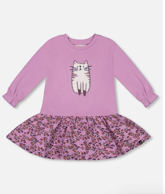 G20F91  Printed Lilac Little Flowers Jersey Dress