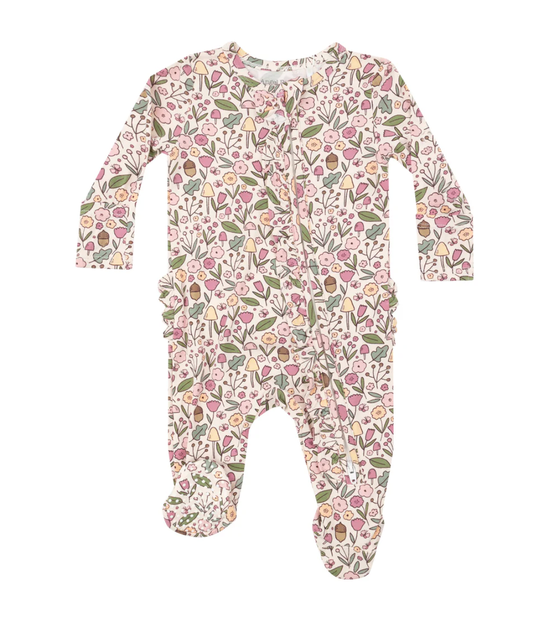 Ruffle Back Footie 2 Way Zipper