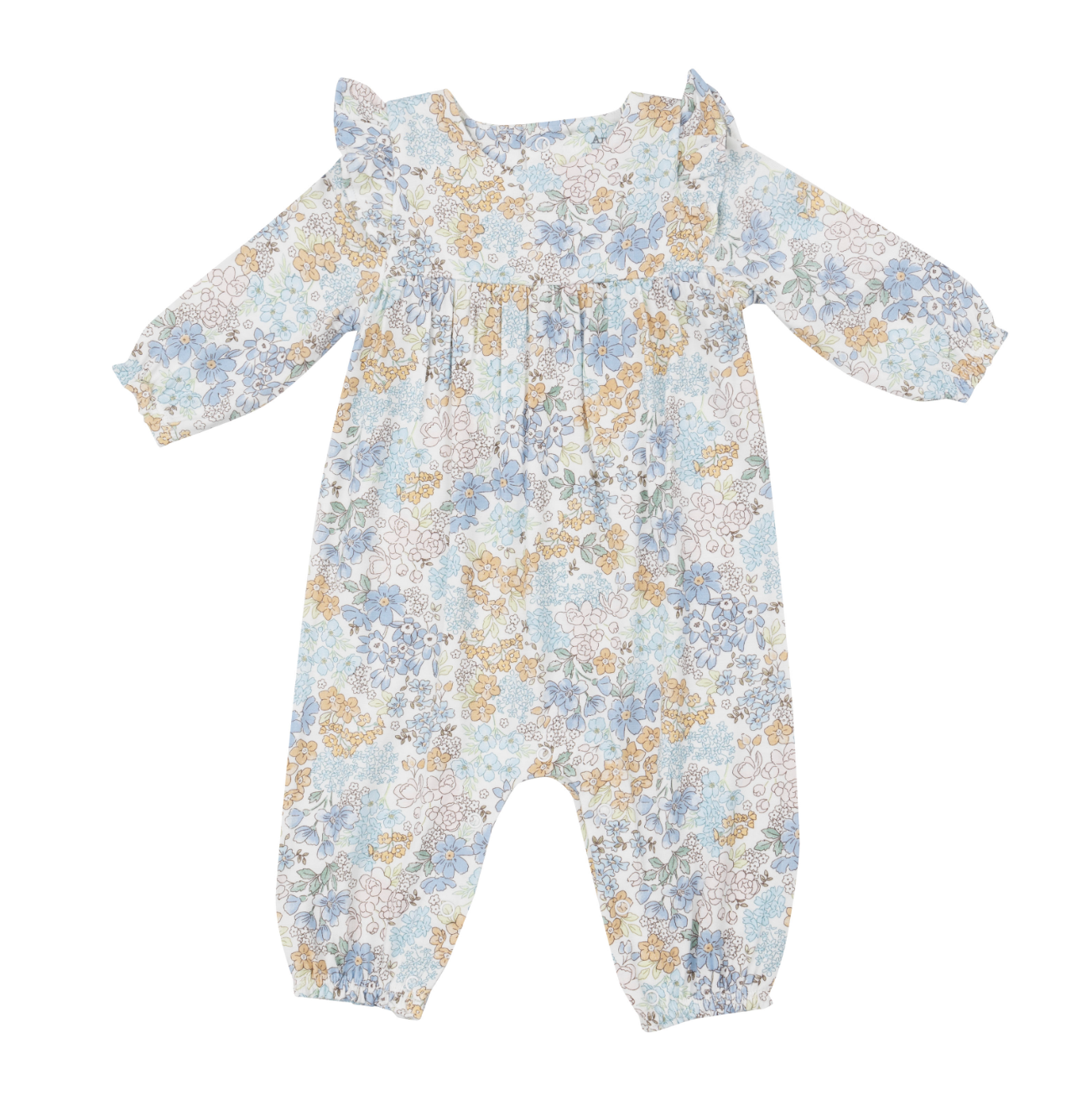 Edith&#39;s floral ruffle sleeve romper