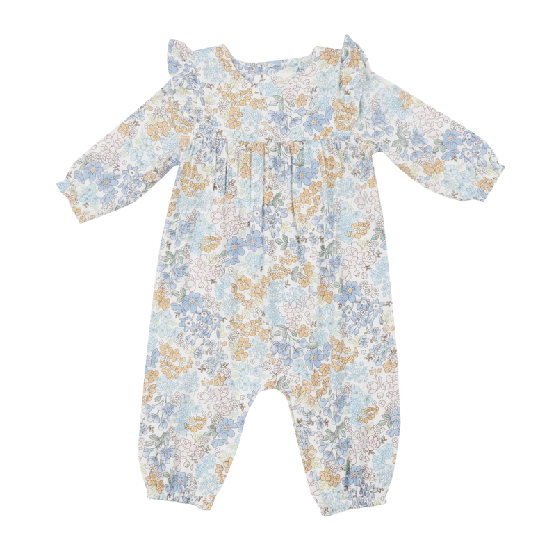 Edith&#39;s floral ruffle sleeve romper