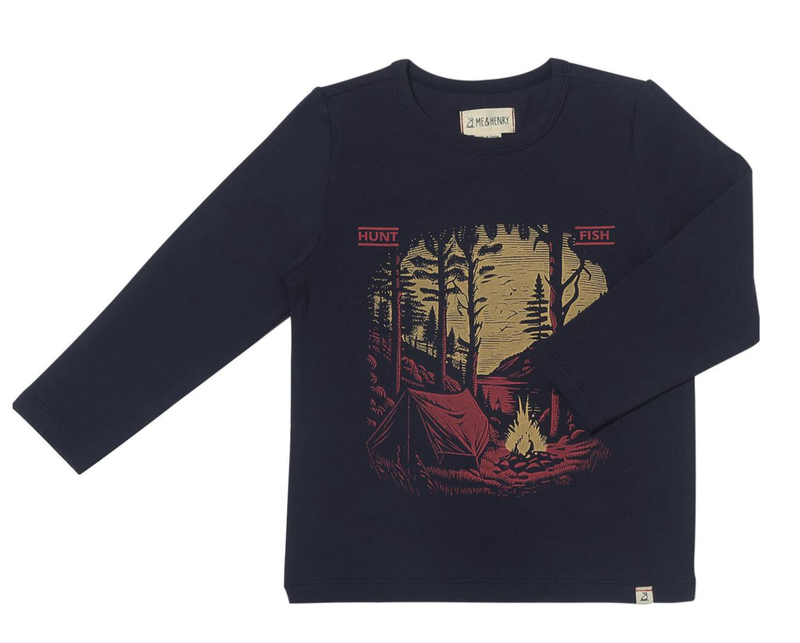 Navy camping Tee