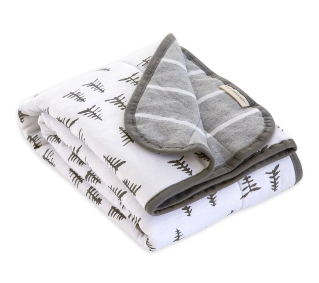 Pine forest reversible organic cotton blanket