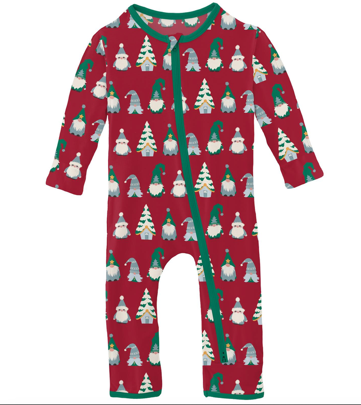 Print coverall w/2 way zipper 