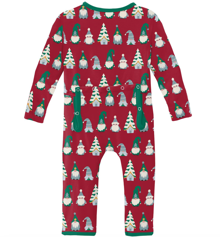 Print coverall w/2 way zipper 