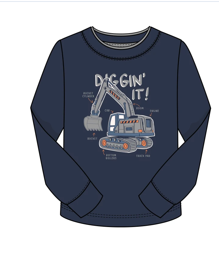 Diggin It Construction L/S tee Navy