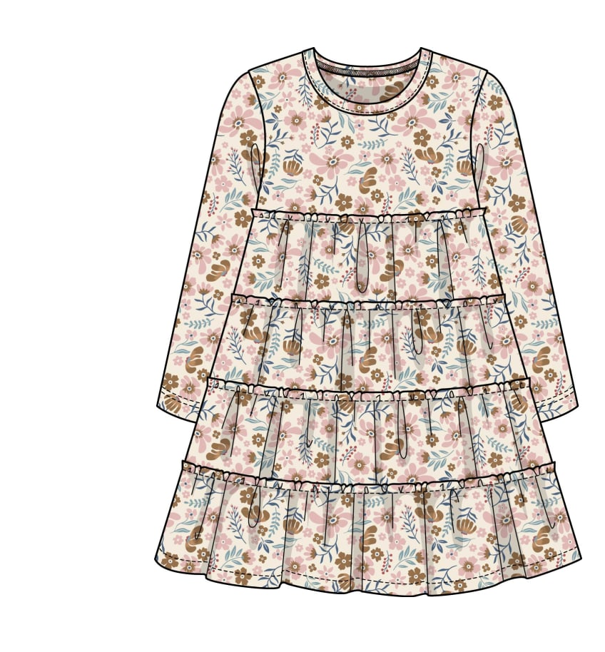 Fall Floral print twirl dress