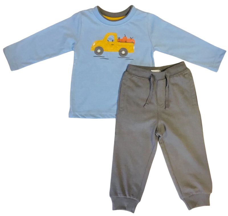 Harvest pickup L/S tee &amp; pant set Blue