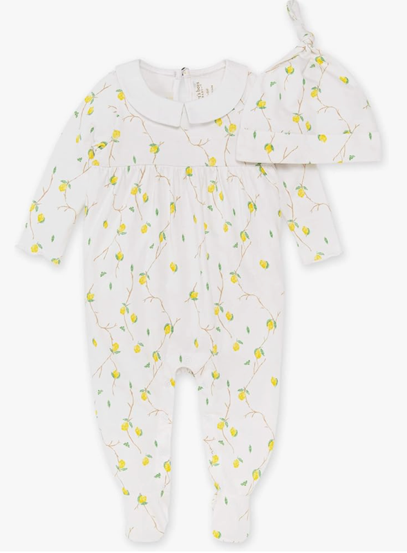 Lemon vines jumpsuit and hat set