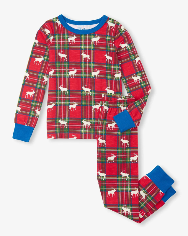 Elk Plaid Stretch Cotton Pajama Set