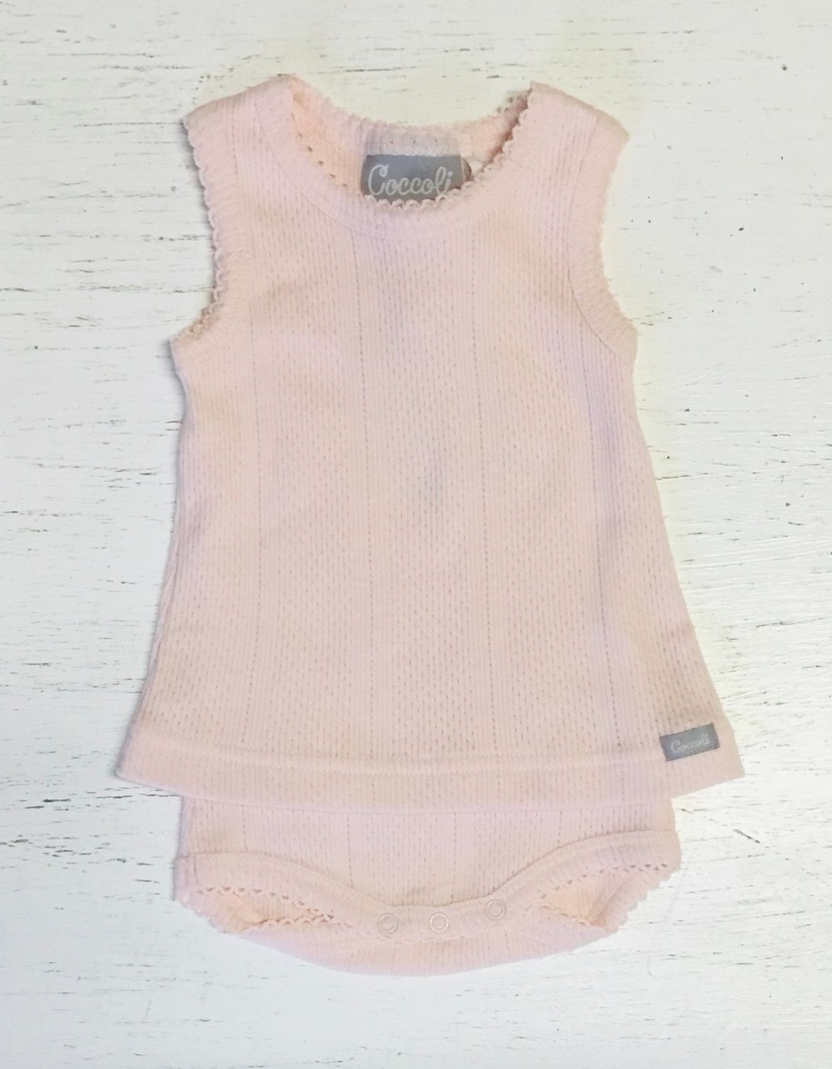 Coccoli Pink Cotton Skirted Bodysuit