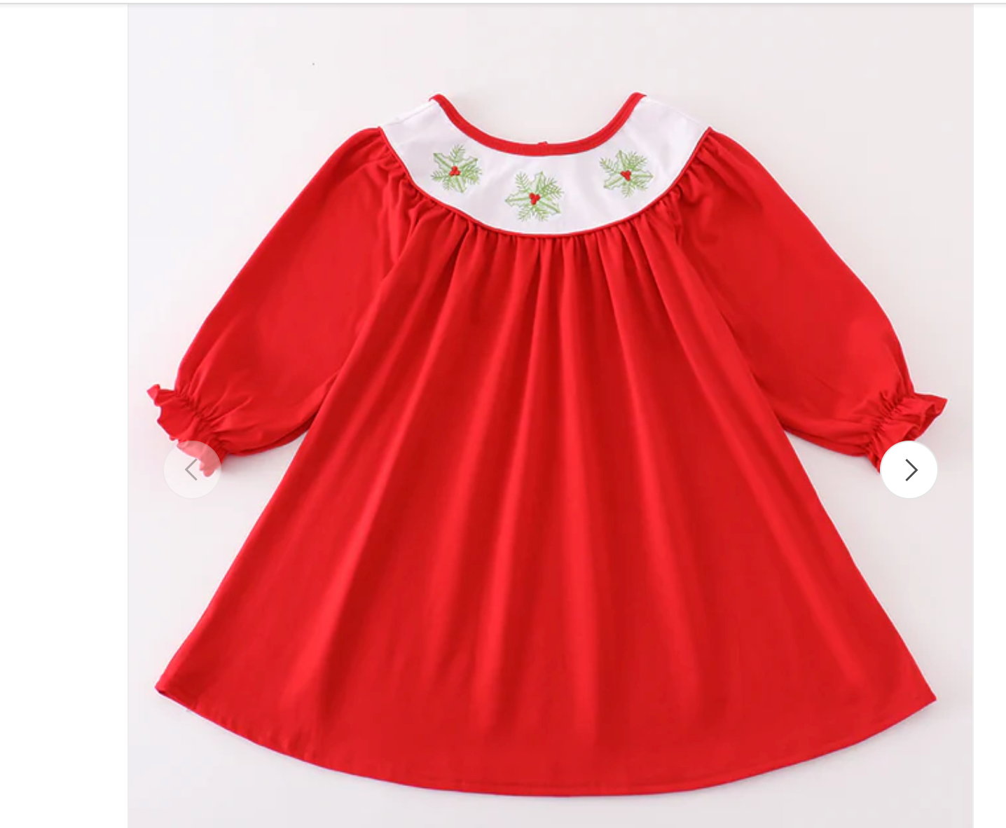 Red Christmas Holly Bishop Dress