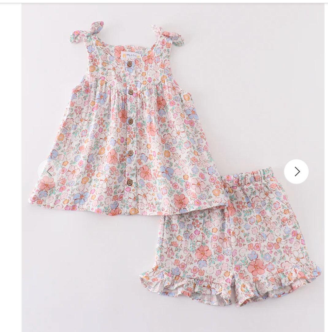 Premium Pink Muslin Floral Set