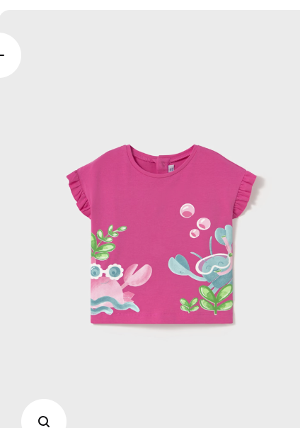 1048 Fucsia  S/S Printed Tee