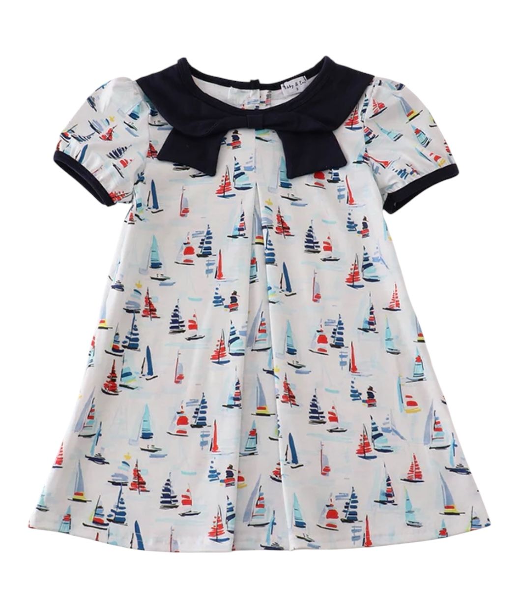 Navy sailboat print dress