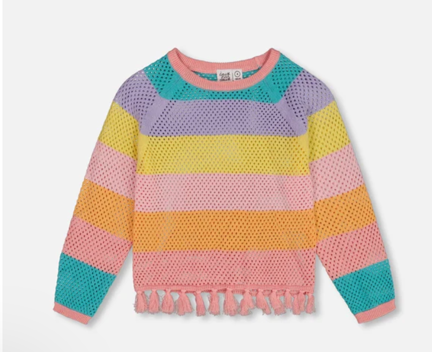 G30HT31 Rainbow Sweater w/ Fringe