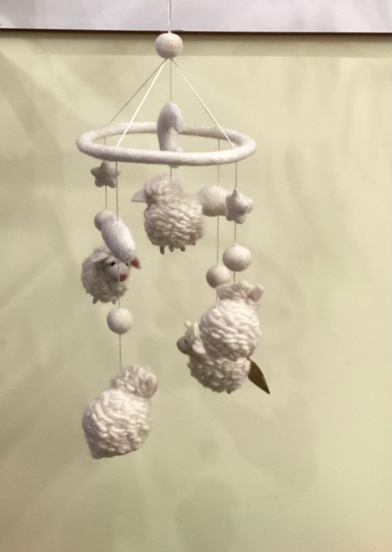 Ganapati Felt Mobile Fluffy Sheep